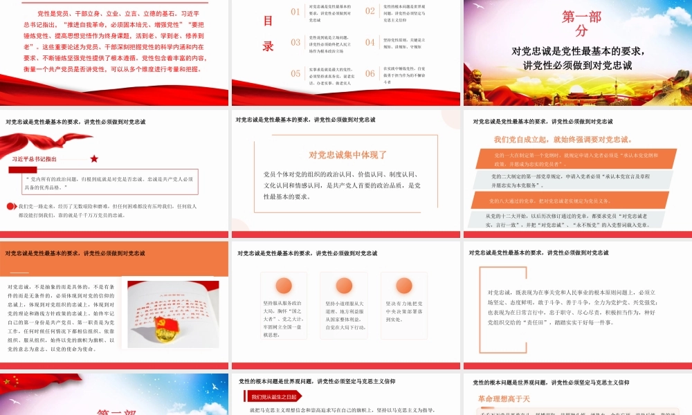 党课PPT：强党性守初心，永葆新时代共产党员的先进本色.pptx