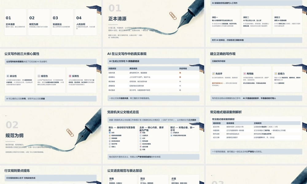 公文写作专题培训PPT：公文写作技巧与AI合理利用.pptx