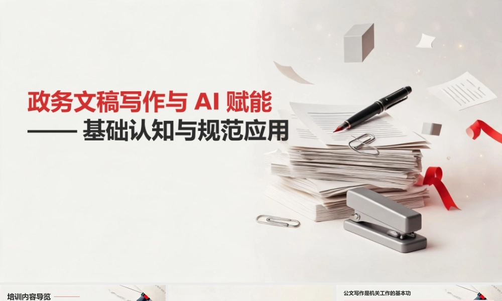PPT课件：政务文稿写作与AI赋能.pptx