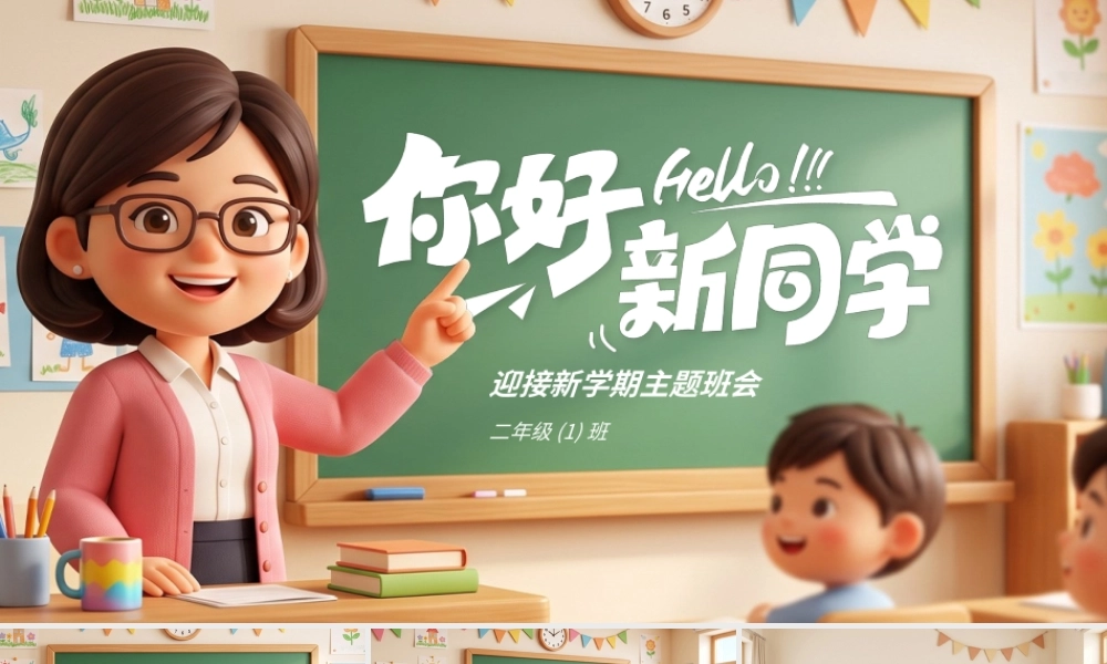卡通风新学期开学第一课主题班会 .pptx