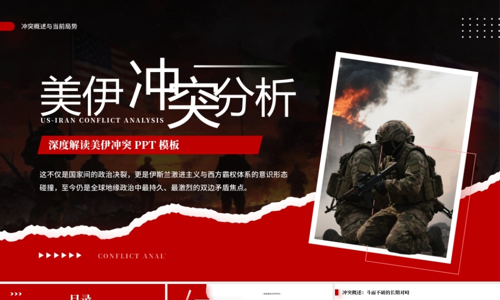 红色美伊冲突分析解读.pptx