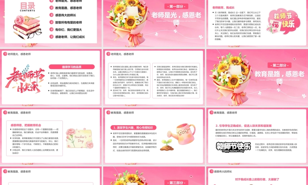 粉色简约风感恩教师节教师节主题.pptx