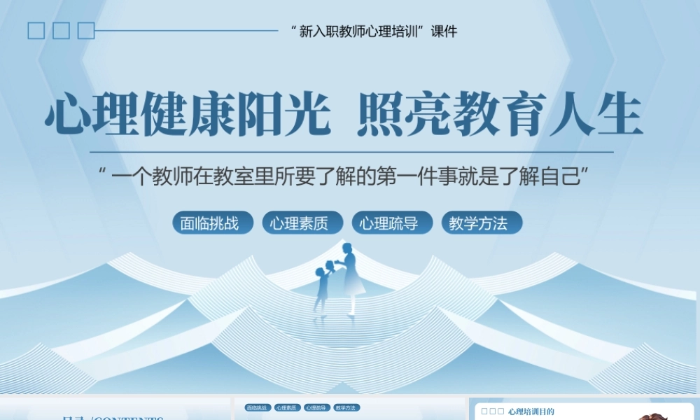 绿色简约新教师心理健康培训 .pptx