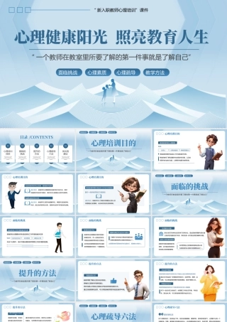 绿色简约新教师心理健康培训 .pptx