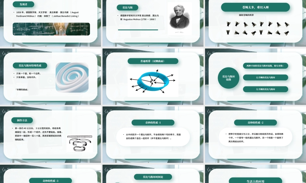绿色莫比乌斯环数学教学课件.pptx