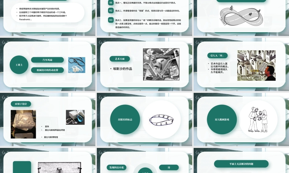 绿色莫比乌斯环数学教学课件.pptx