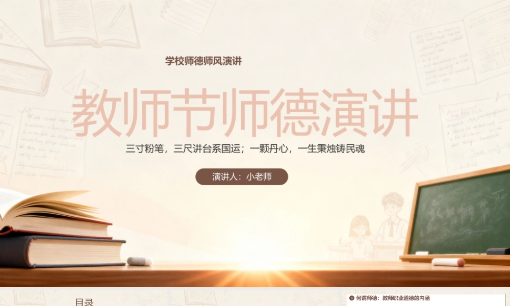 棕色简约教师节师德演讲 .pptx