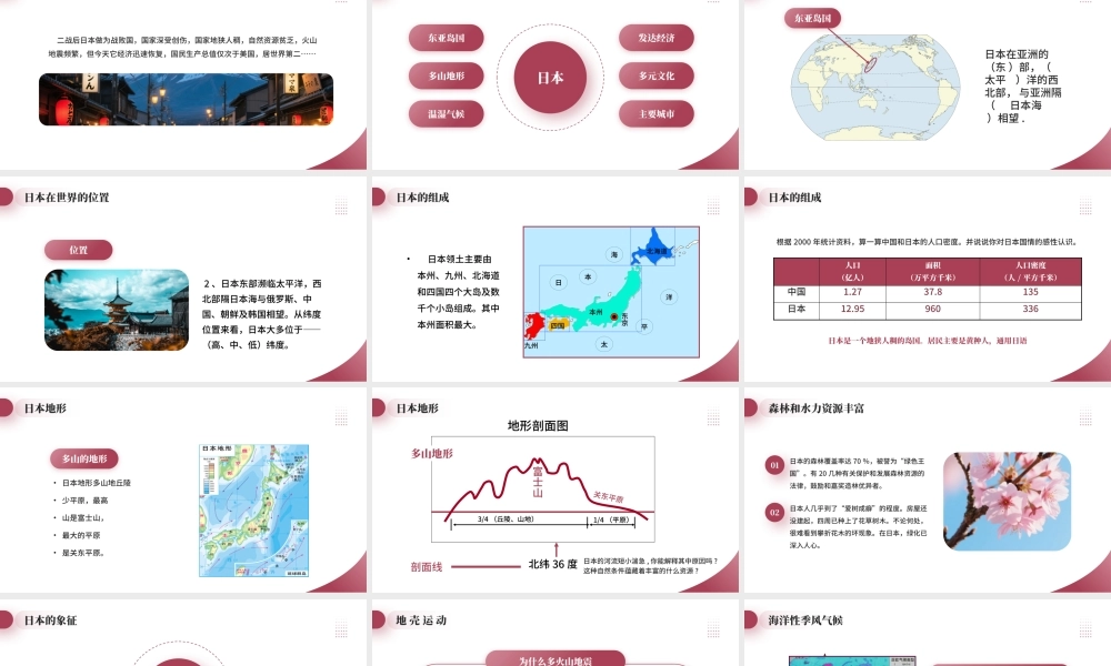 粉红色日本旅游宣传画册.pptx