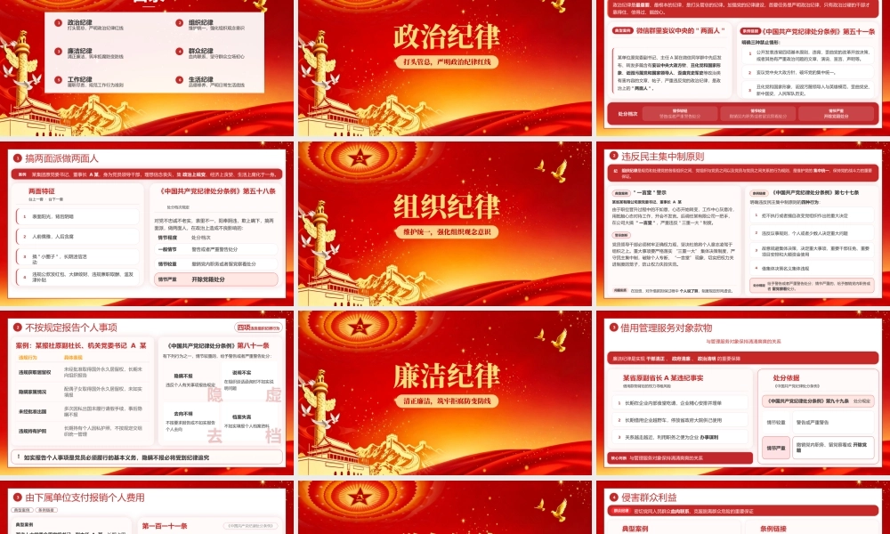 红色党政风以案说纪违反六大纪律典型案例 .pptx