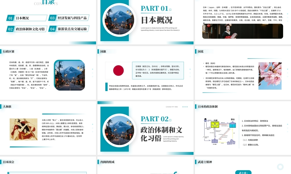 深青色读懂日本出游旅游宣传画册.pptx