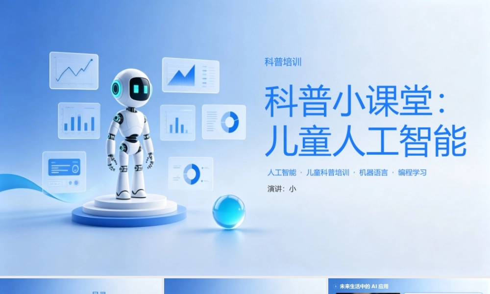 蓝白渐变儿童人工智能科普 .pptx