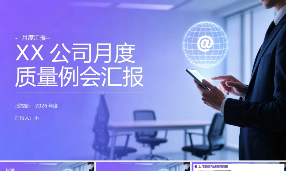 紫色简约商务月度质量例会汇报 .pptx