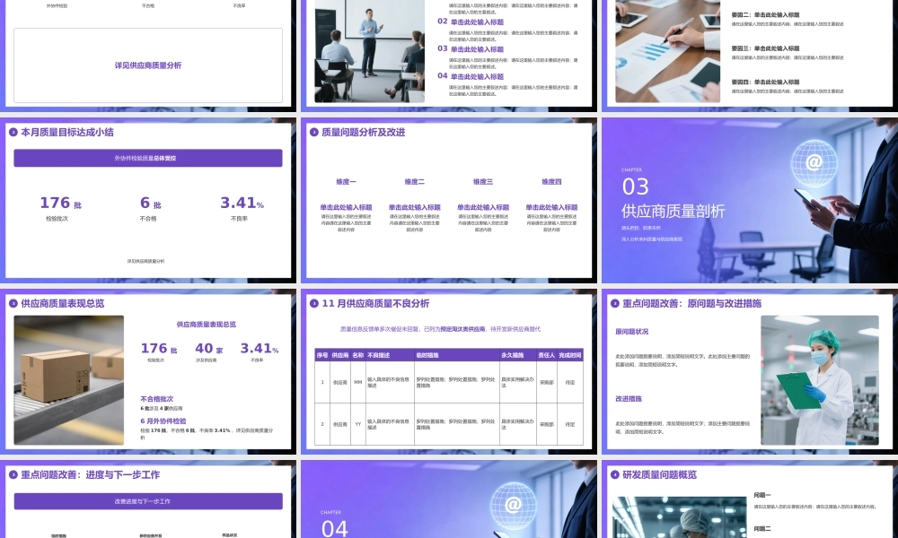 紫色简约商务月度质量例会汇报 .pptx