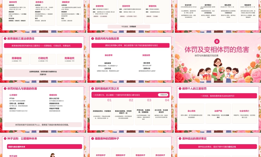 粉色卡通师德师风专题教育 .pptx