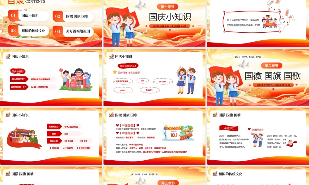 橙色国潮风祖国妈妈生日快乐.pptx
