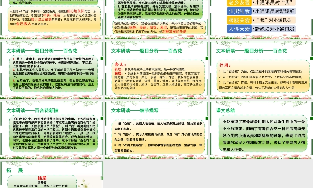 《百合花》课件-【中职专用】高一语文同步精品课堂（高教版2023·基础模块下册）.pptx