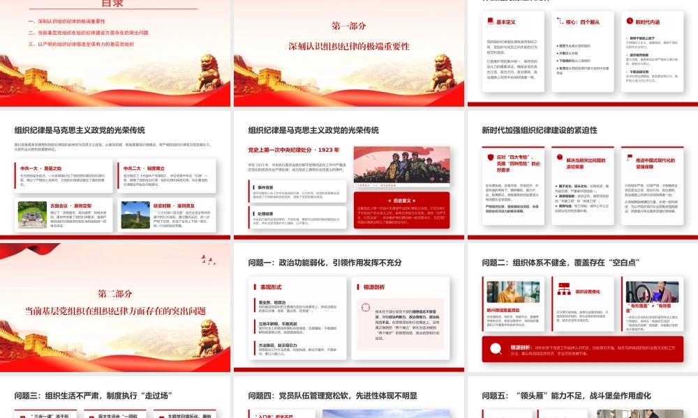XX党课PPT：坚持用严明的组织纪律管党治党，着力锻造更加坚强有力的基层战斗堡垒.pptx