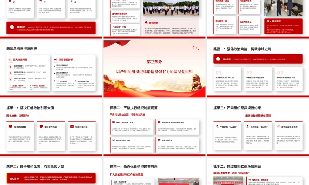 XX党课PPT：坚持用严明的组织纪律管党治党，着力锻造更加坚强有力的基层战斗堡垒.pptx