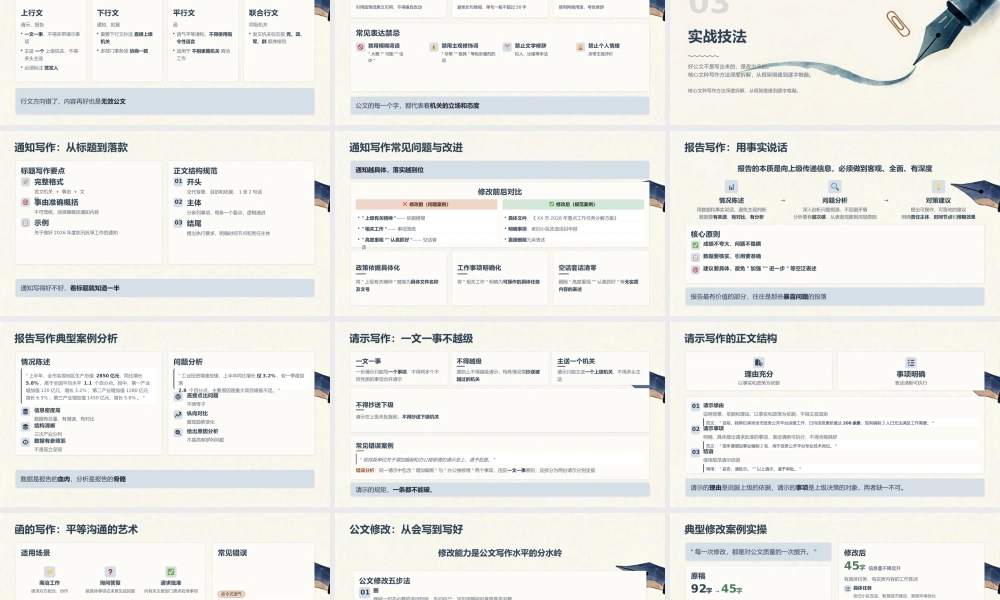 公文写作专题培训PPT：+公文写作技巧与AI合理利用.pptx