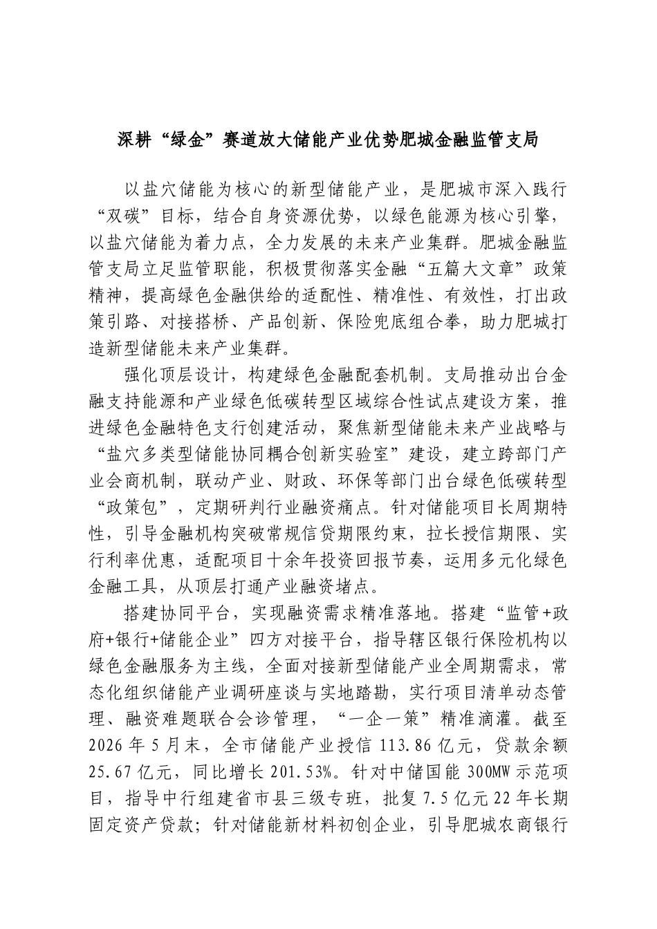 深耕“绿金”赛道放大储能产业优势肥城金融监管支局.doc_第1页