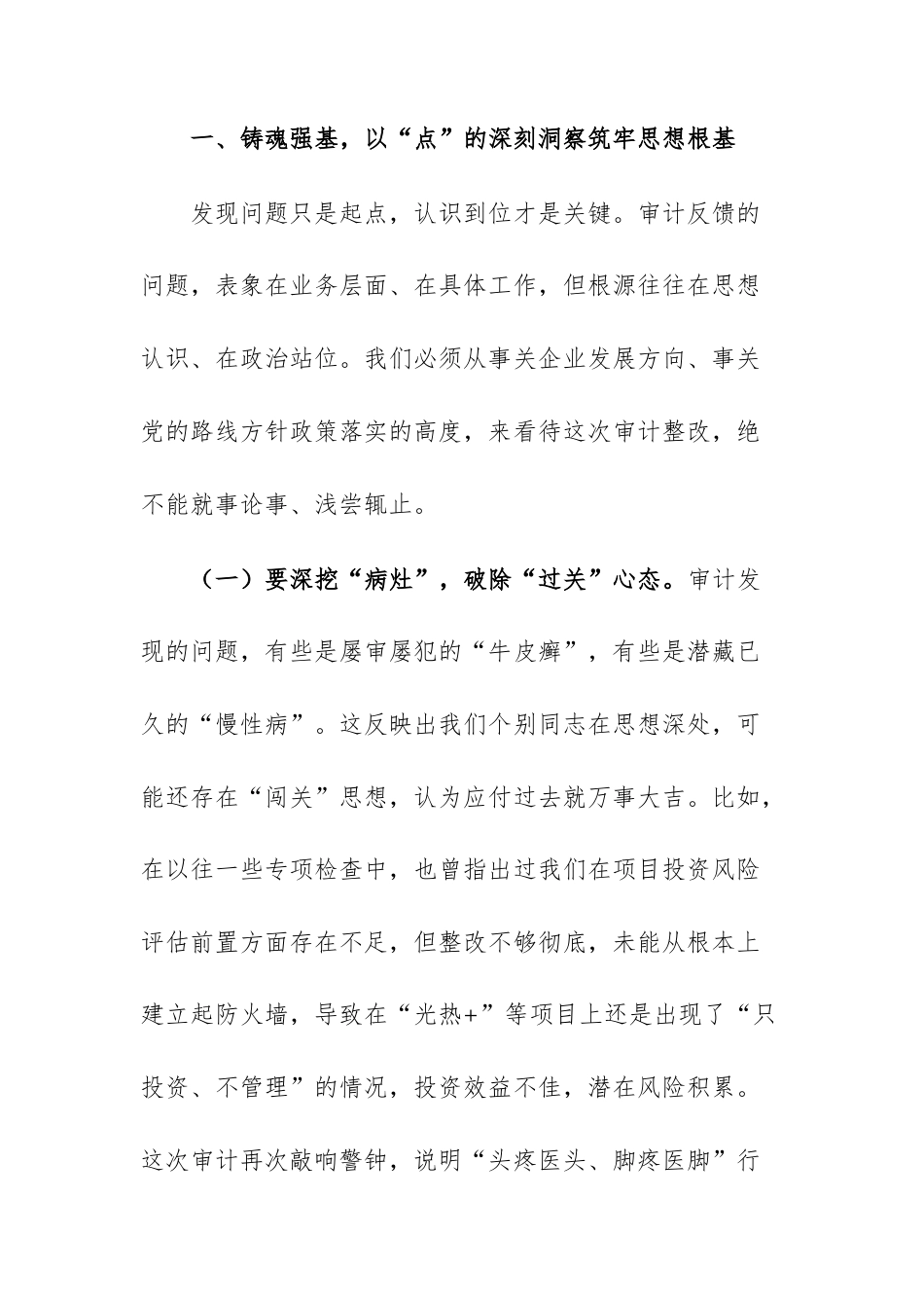 2026年公司党委书记在审计整改专题民主生活会上的表态发言范文.docx_第2页