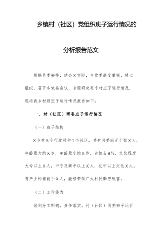 2025年基层党组织班子运行情况的分析报告范文供参考.docx