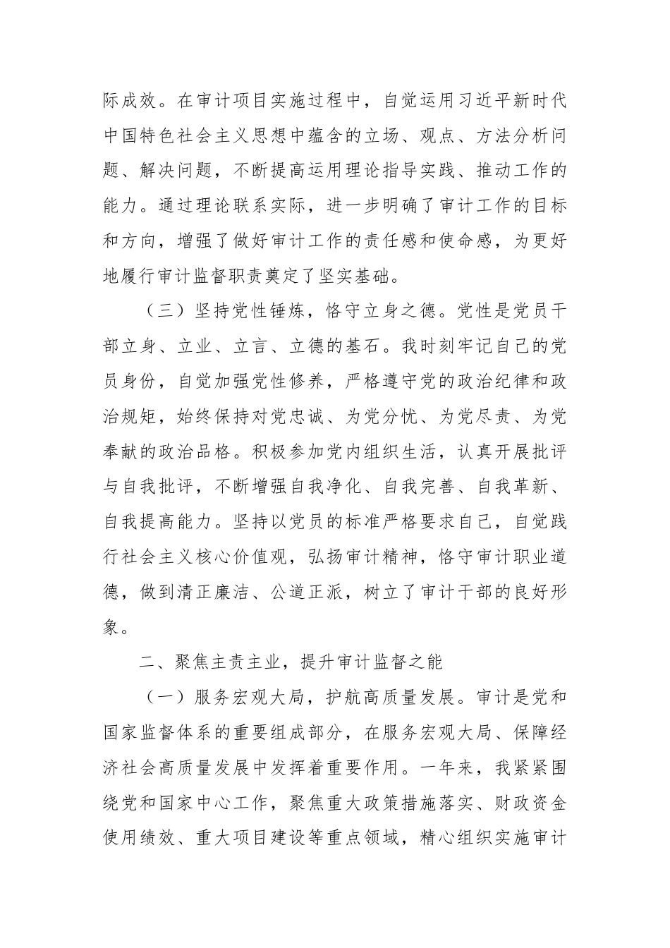 审计干部2025年度个人述职述廉报告.docx_第2页