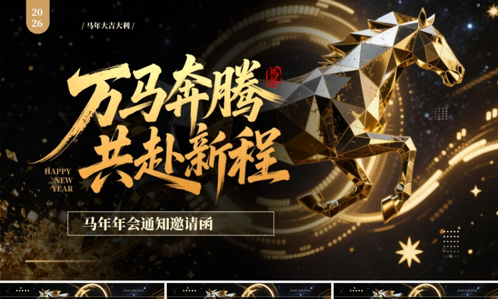 黑金商务风2026马年年会邀请函.pptx
