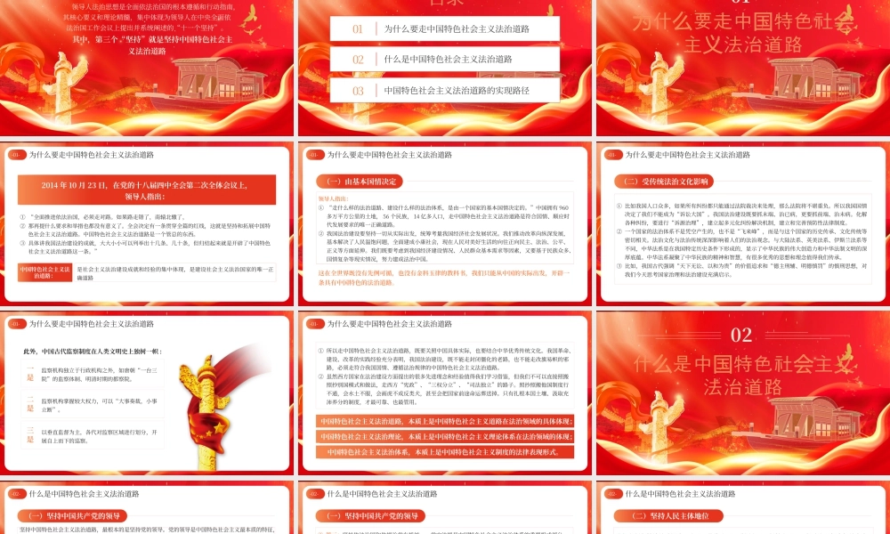 红色党政中国特色社会主义法治道路 .pptx