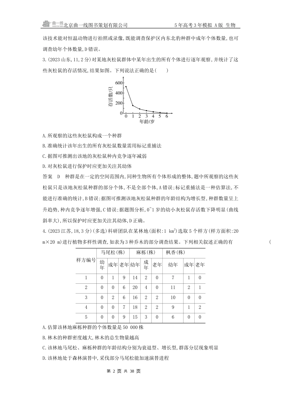 江苏生物高考真题分类 第17章 种群及其动态.docx_第2页