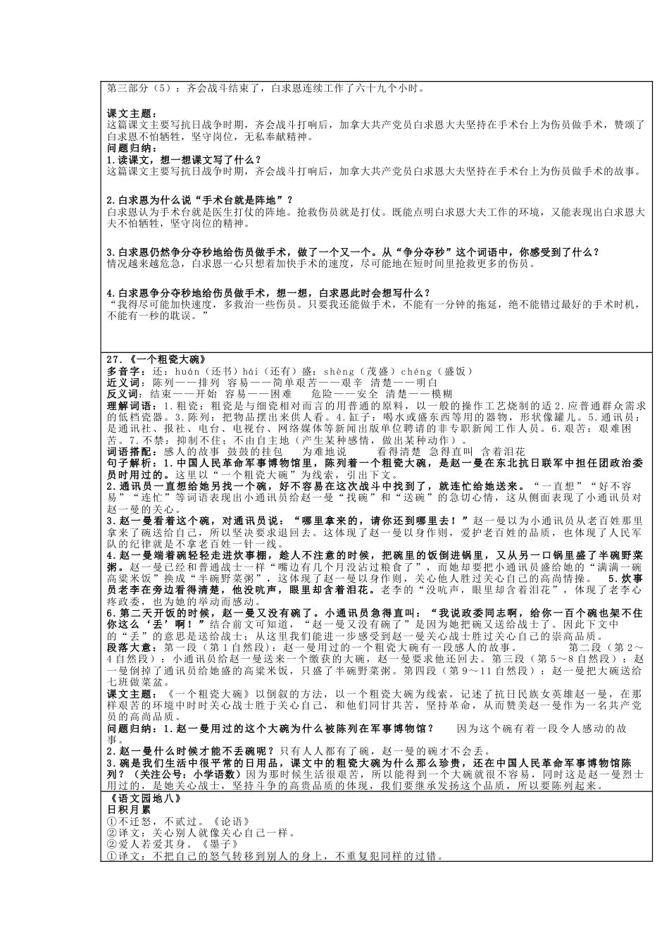 部编三年级语文上册第八单元自主学习及过关自查表.docx_第2页