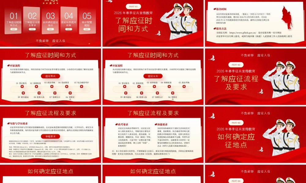 红色简约风春季征兵宣传教育.pptx