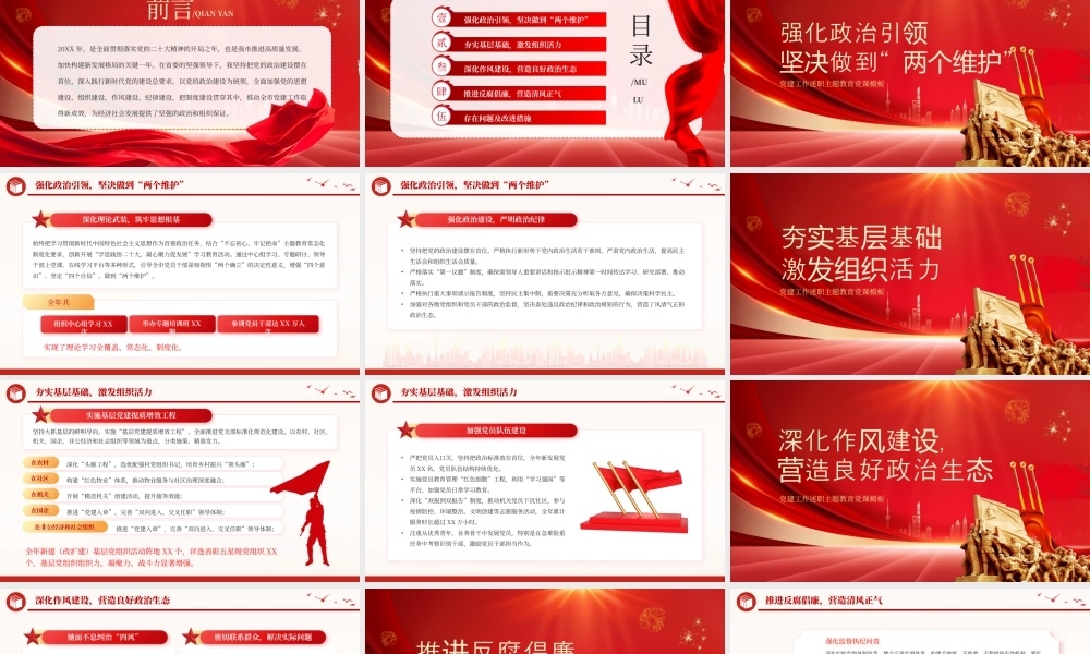 红色党书记党建工作述职报告 .pptx