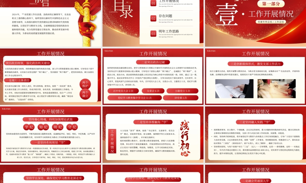 红色党建年终工作总结 .pptx