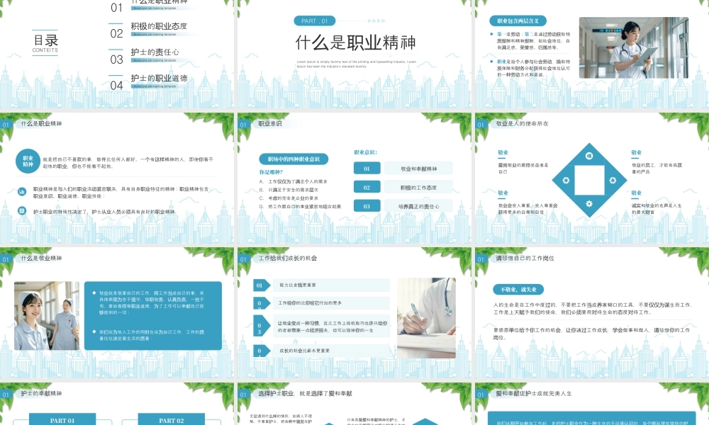 XX医院护士岗前培训护士职业精神职业态度责任心职业道德.pptx