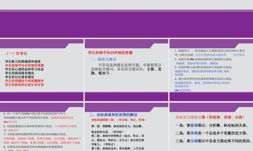 2026届高三生物二轮复习课件盯学生++盯素材++盯课堂.pptx