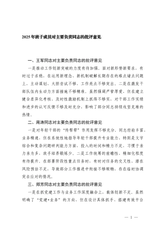 3份 2026年班子成员对主要负责同志的批评意见.docx
