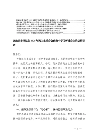 （通用）在2025年度民主生活会会前集中学习研讨发言材料.docx