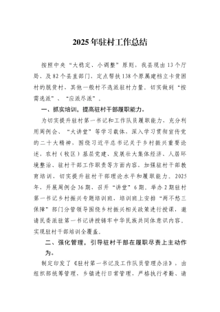 2025年驻村工作总结.docx