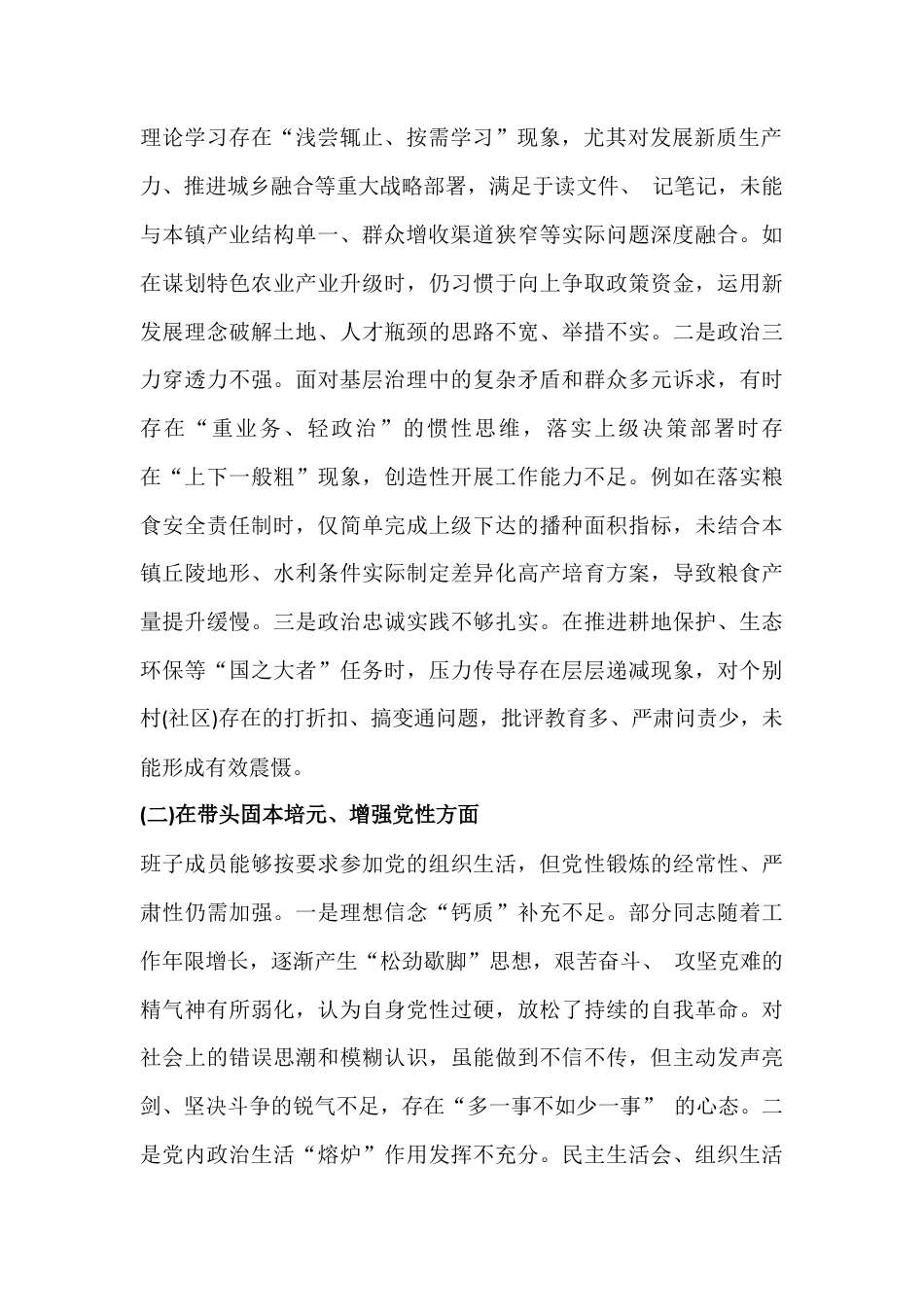 乡党委班子2026年“五个带头”对照检查发言材料与支部在对照加强理论武装、执行上级组织决定、做好群众工作等“六个方面”检查材料2份文.docx_第2页