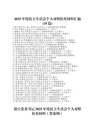 2025年度民主生活会个人对照检查材料(35篇).docx