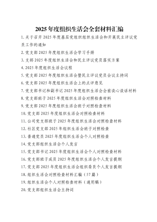 2025年度组织生活会材料汇编（全套全流程资料）.docx