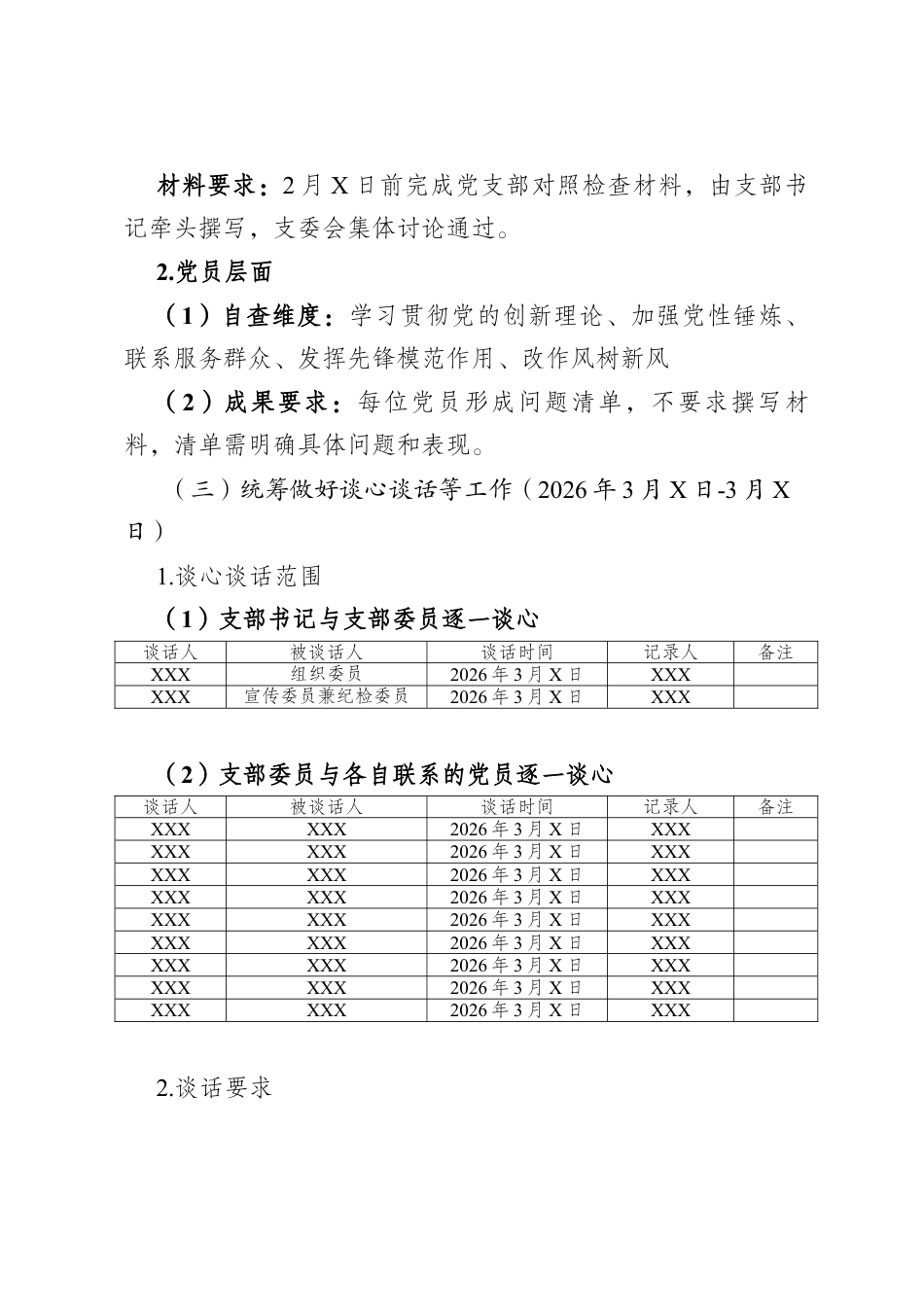 支部2025年度组织生活会和民主评议党员落实方案.docx_第3页