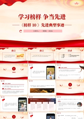 榜样10先进事迹学习党课PPT课件党支部学习.pptx