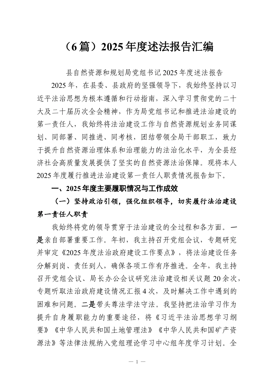 （6篇）2025年度述法报告汇编.docx_第1页