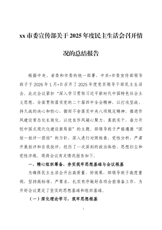 关于2025年度民主生活会召开情况的总结报告三篇.docx