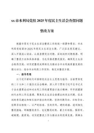 2025年 度民主生活会查摆问题整改方案两篇.docx