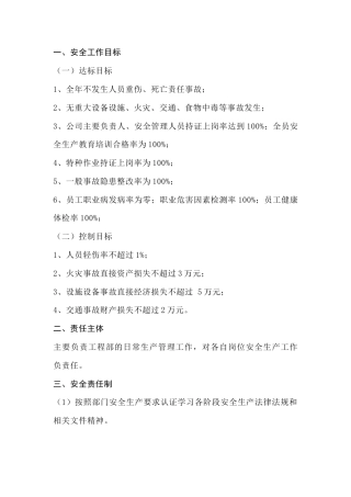 某公司工程部部长与工程部员工安全生产目标责任书.docx