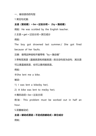 高中英语语法知识复习专题：被动语态.docx