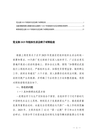 党支部2025年组织生活会班子对照检查（在加强理论武装方面六个方面）.docx